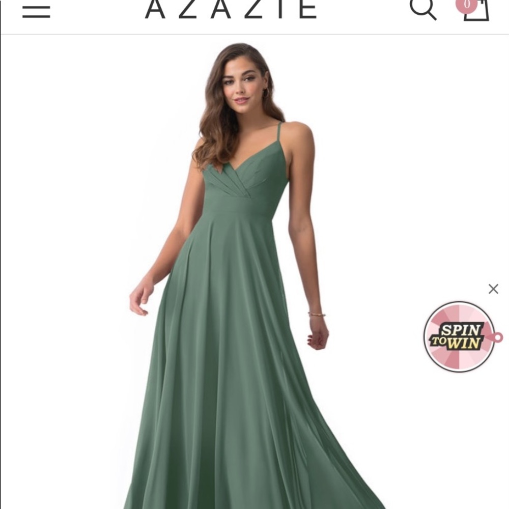 NWT Azazie avelina bridesmaid dress eucalyptus